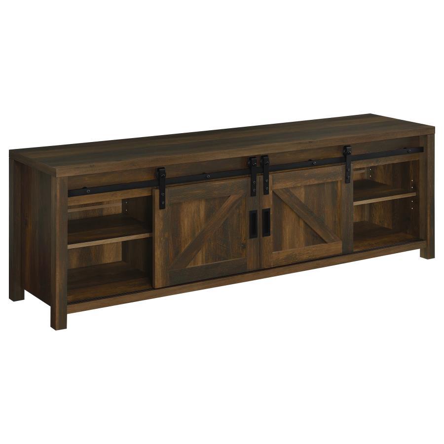 Enfield - 71" TV Stand Fireplace Media Console - Dark Pine