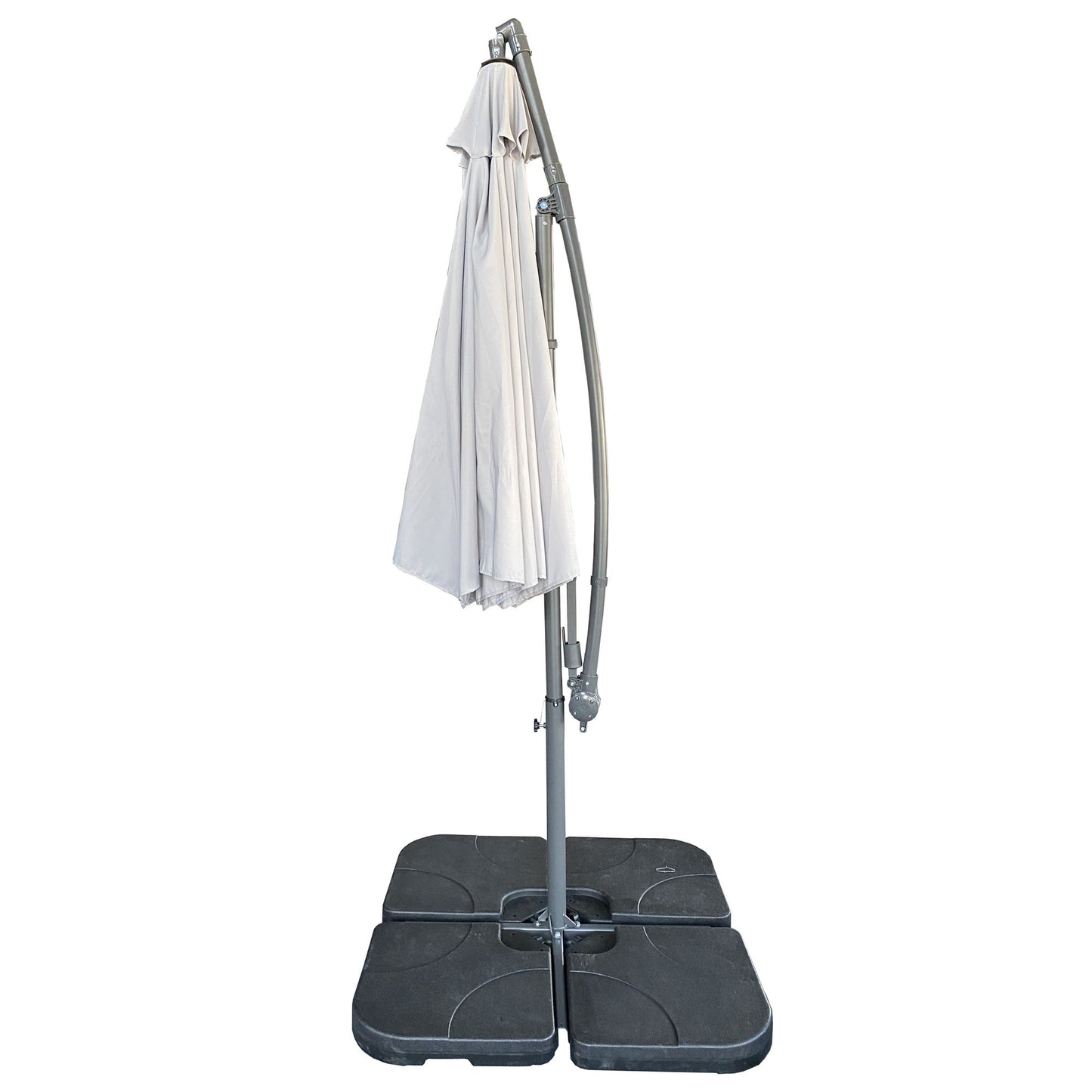 10 Ft Offset Cantilever Patio Umbrella With Crank And Tilt Adjustment For Pool, Deck, And Garden - Gray