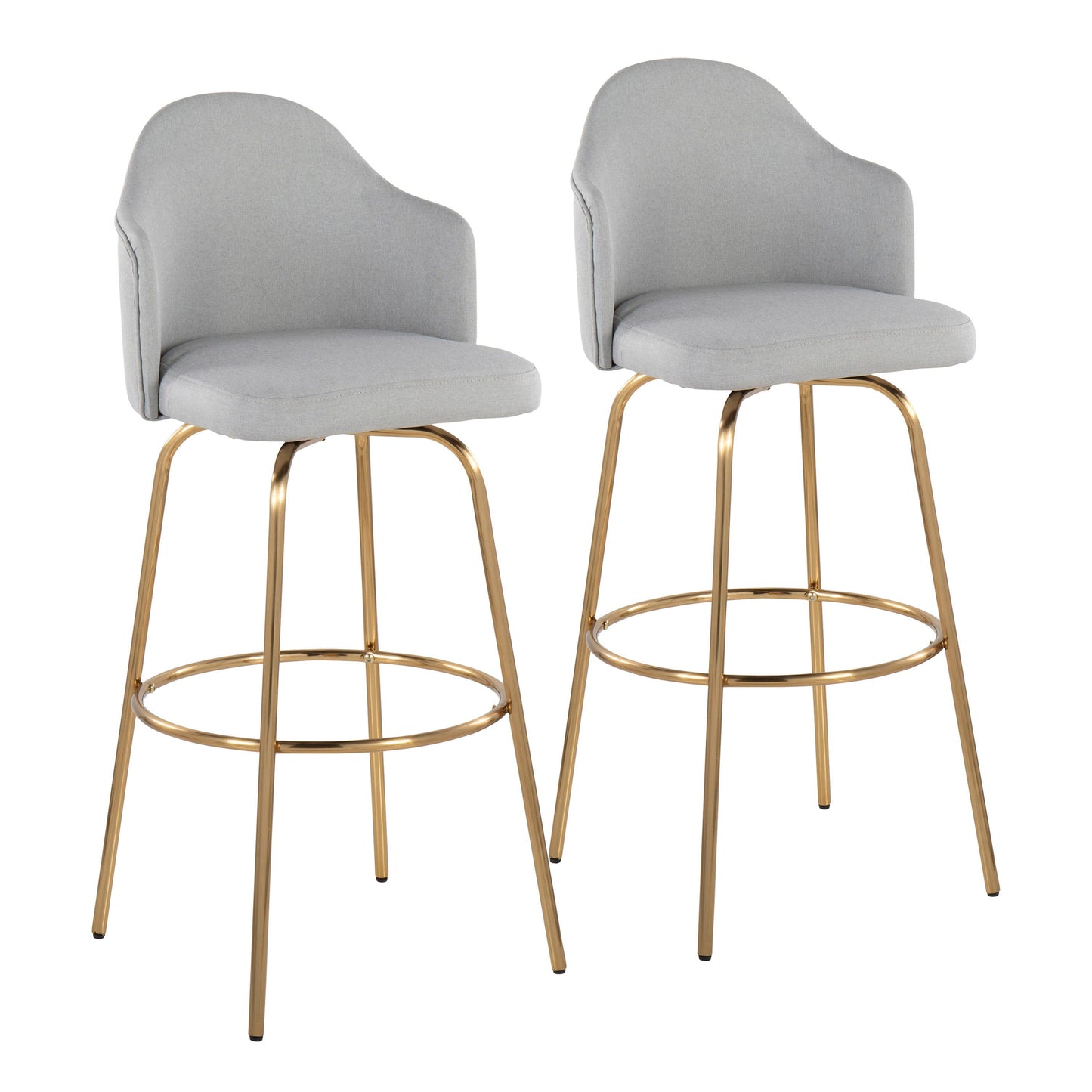 Ahoy - Contemporary Fixed Height Bar Stool & Round Footrest (Set of 2)