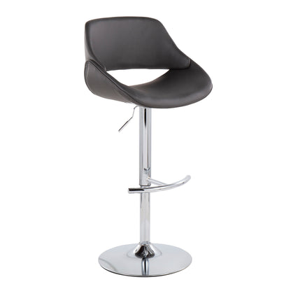 Fabrico - Contemporary Adjustable Bar Stool With Rounded T Footrest (Set of 2)