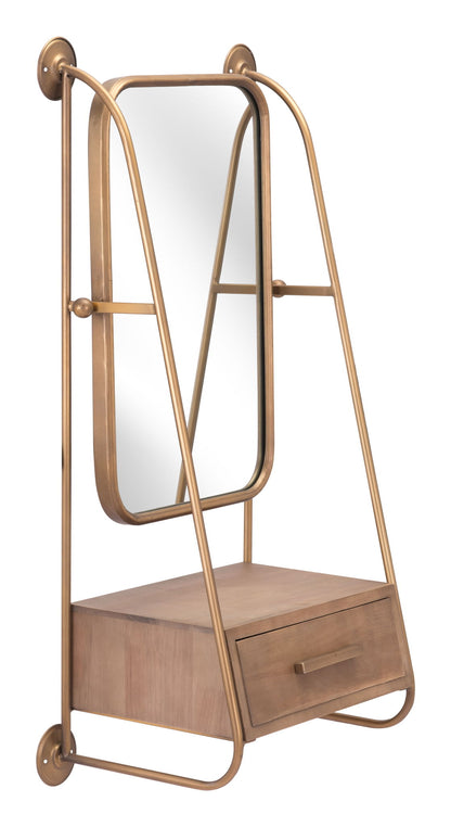 Peralta - Mirror Shelf - Gold