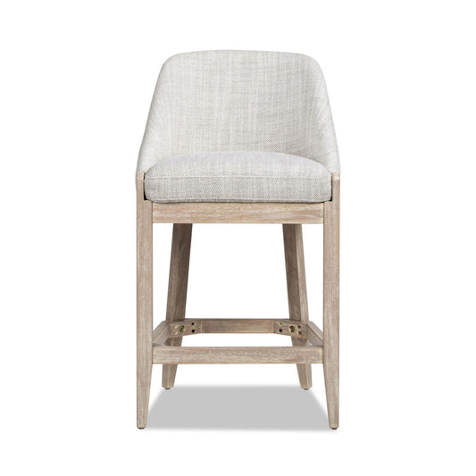 Newport - Coastal Curved Back Upholstered Counter Stool - Two Tone Neutral Gray