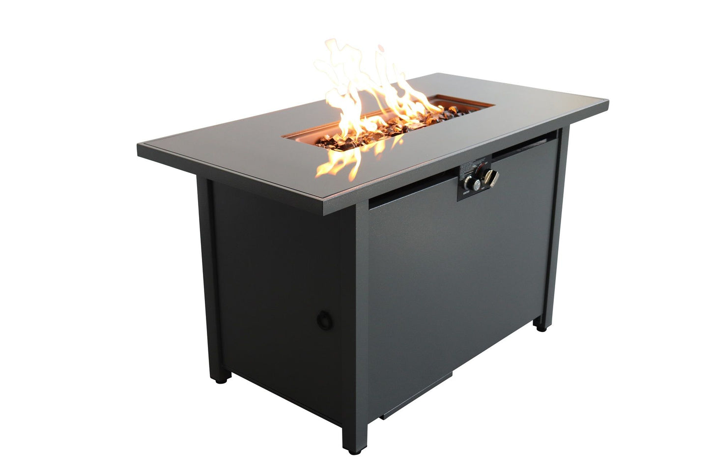 Outdoor Fire Pit Table With Lid & High-Quality Materials - Black