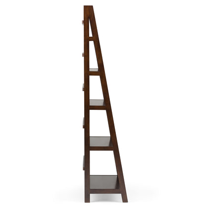 Acadian - Wide Ladder Shelf Bookcase - Brunette Brown