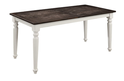 Mountina - Gathering Dining Table With Leaf - Brown / White