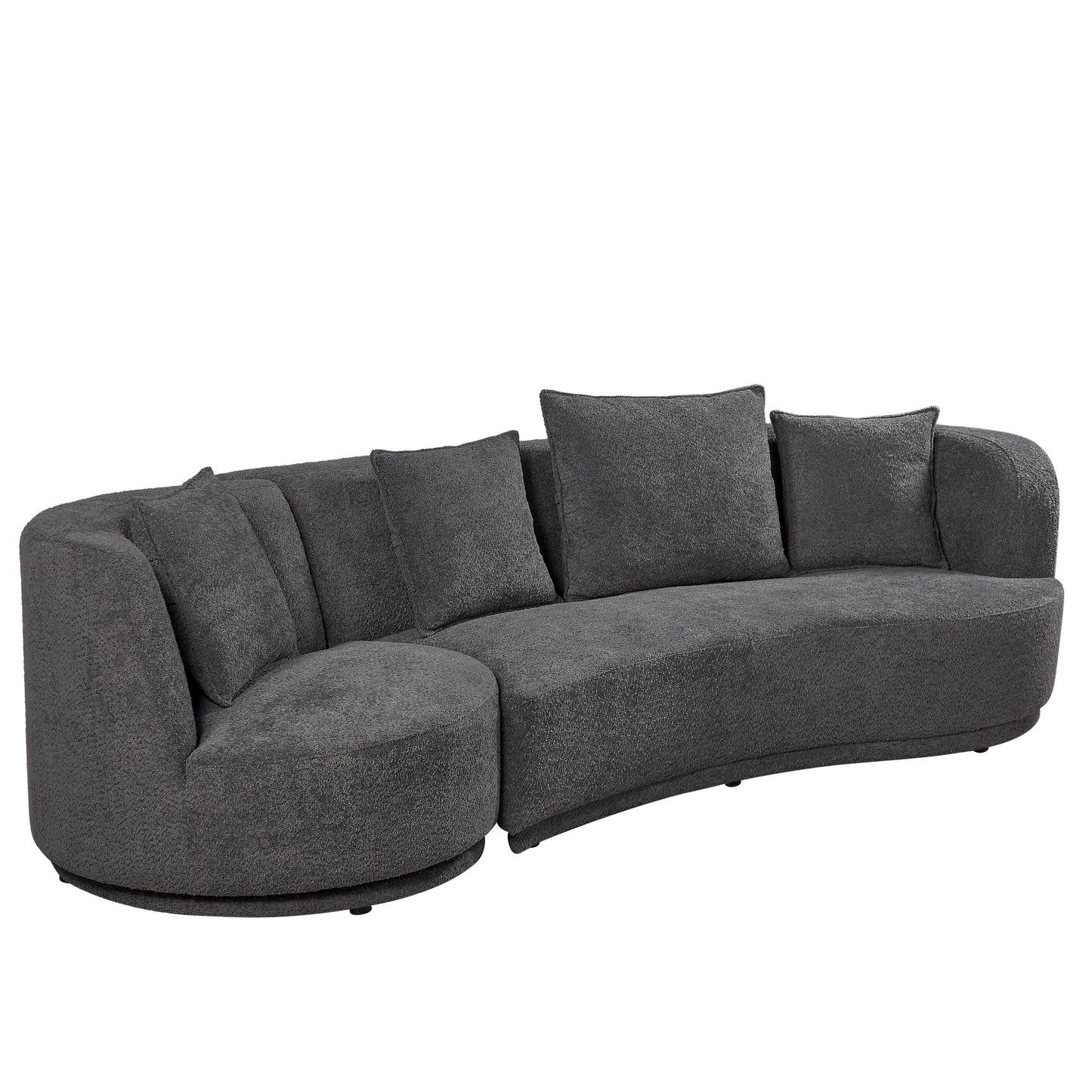 Living Room Sofa Set With Luxury Teddy Fleece, 2 Seater, Armchair Swivel 360°