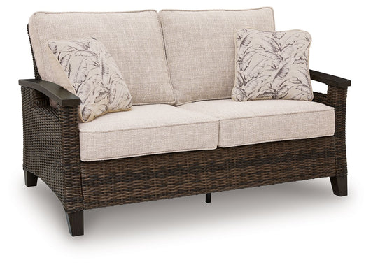 Drakes Beach - Loveseat With Cushion - Dark Brown