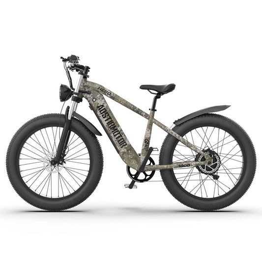 E - Bike 26"1000W Electric Bike 52V 20Ah Battery Samsung All - Terrain Ebike Mountain Bicycle - Camouflage / Lime Green