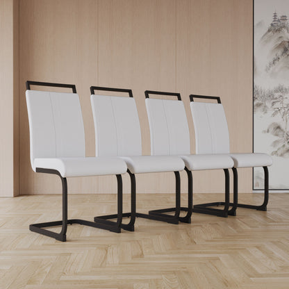 Modern Dining Chairs With High Back Upholstered Design Metal Legs
