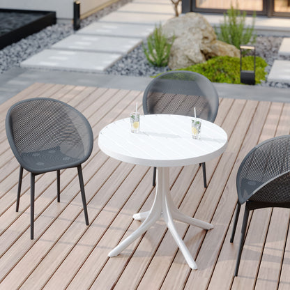 Modern Lounge Chair Set With Round Table