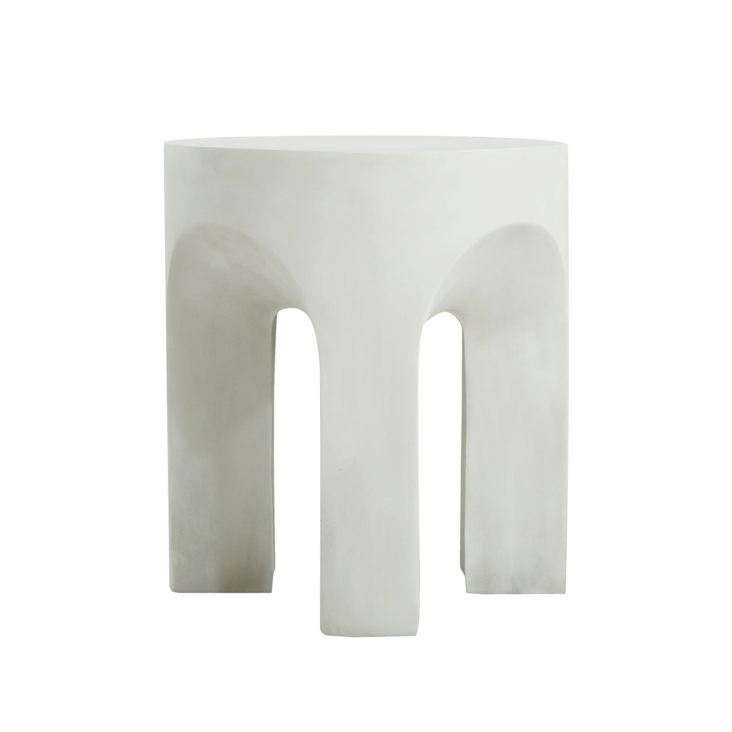 Outdoor Round Top Side Table / End Table, Living Room Accent Table - Antique White