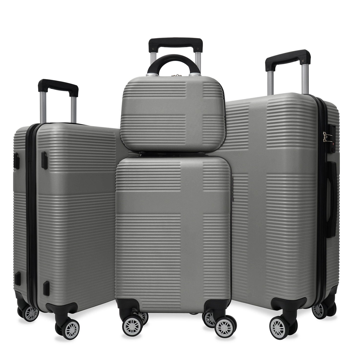 Luggage 4 Piece Set With Spinner Wheels, Hardshell Lightweight Suitcase With Tsa Lock, Checked Luggage