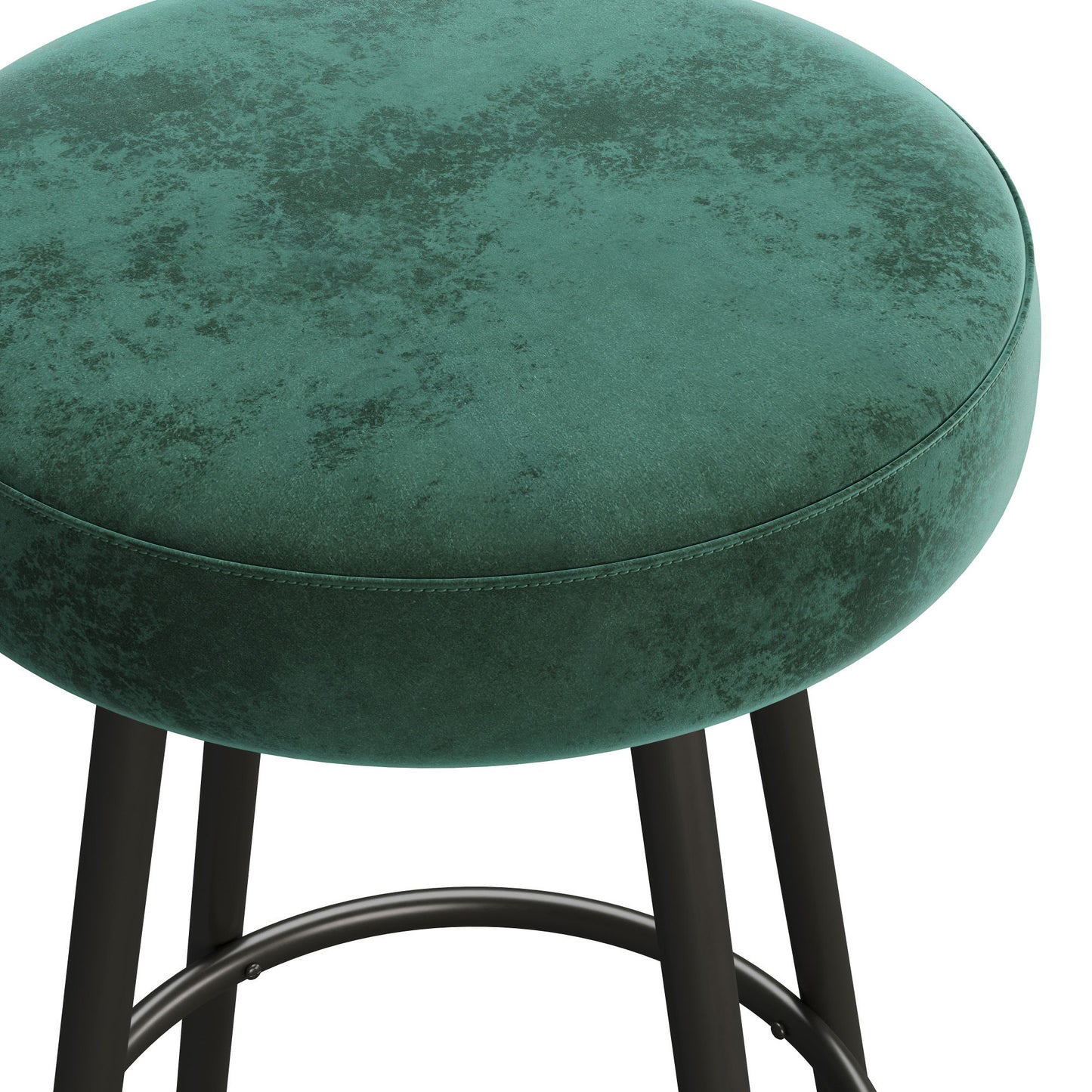 Modern Glam Upholstered Faux Velvet Bar Stool