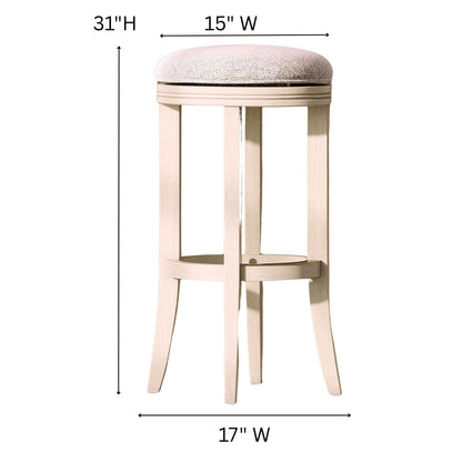 Backless Swivel Stool With Upholstered Seat