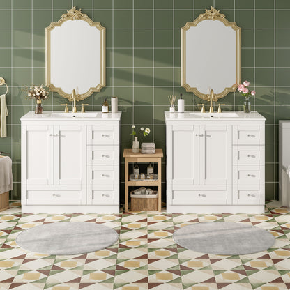 Shaker Free Standing Bathroom Vanity Cabinet With Sink, Soft Close Drawers, Soft Close Doors