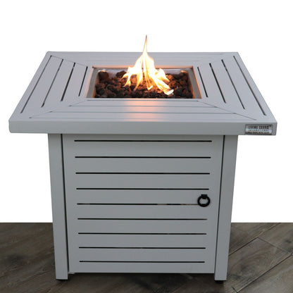 Propane Fire Pit Table - Natural Whitewash