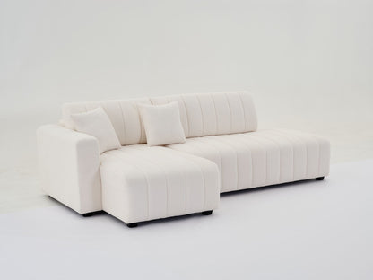 Jessica - Lamb Wool Sectional Sofa With Chaise, Versatile Configuration