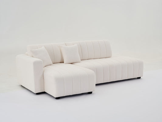 Jessica - Lamb Wool Sectional Sofa With Chaise, Versatile Configuration