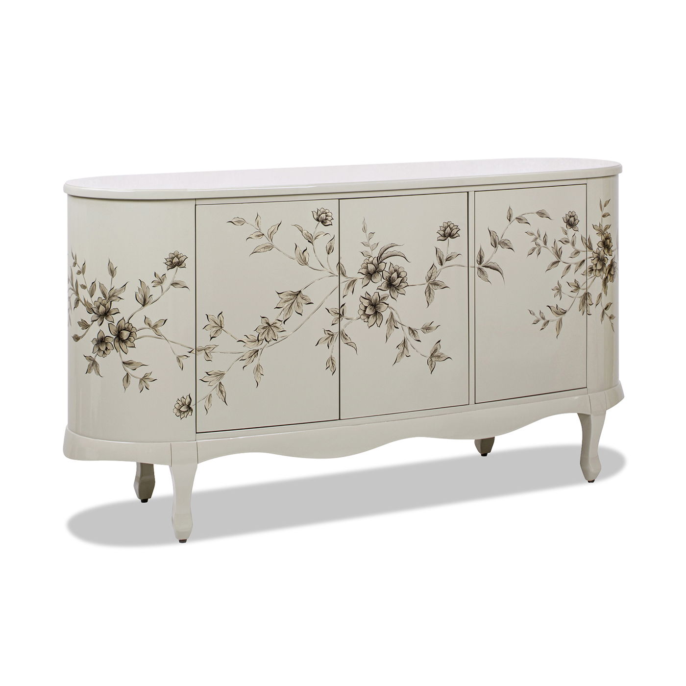 Florence - Hand Painted Lacquered Credenza - Taupe Gray