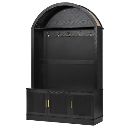 Arched Top Hall Tree With 5 Hooks