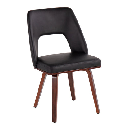 Triad - Mid-Century Modern Upholstered Chair (Set of 2) - Walnut / Black