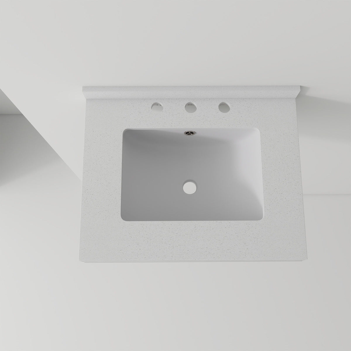 Basin Sink With 2" Thick Rim, Triple Faucet Holes, Sink Only