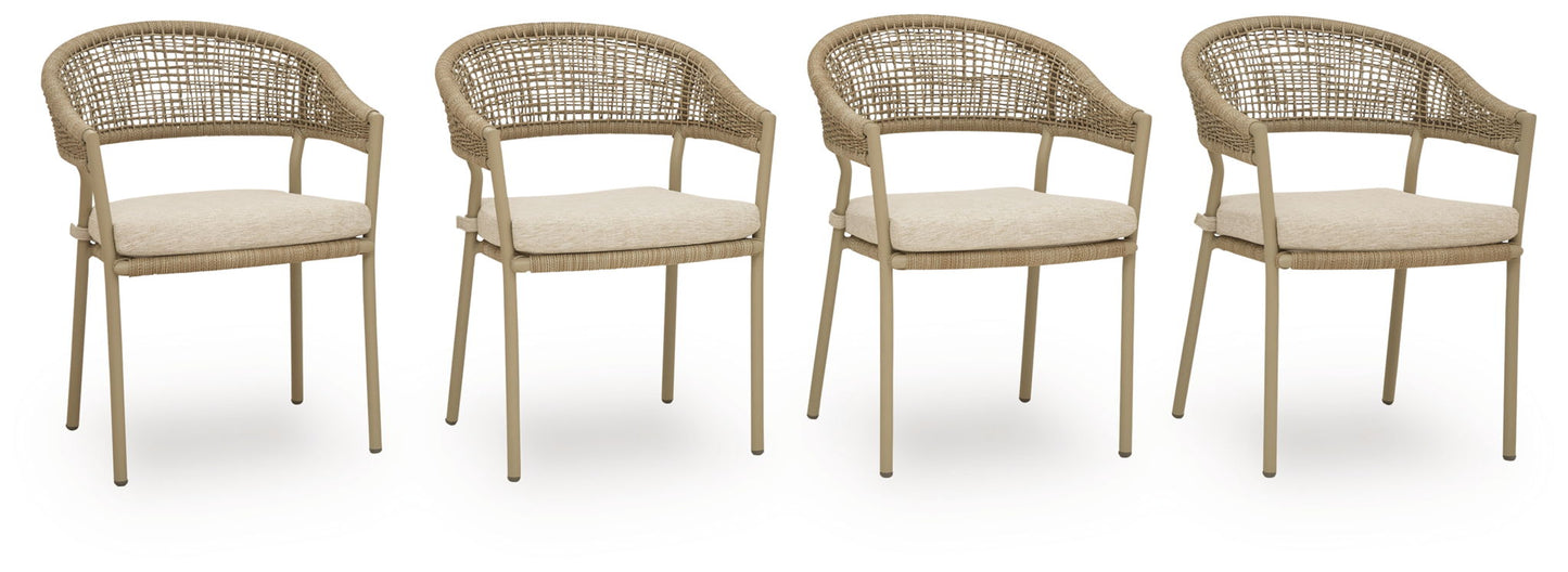 Ocean Park - Arm Chair With Cushion (Set of 4) - Beige