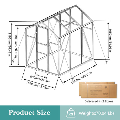 Gain Height Windproof Greenhouse With Raised Base