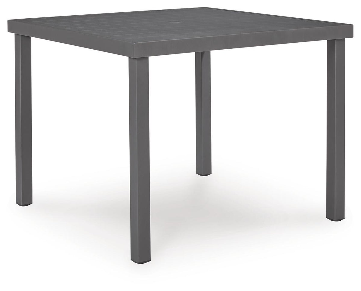 Point Bonita - Square Dining Table With Umbrella Option - Gray