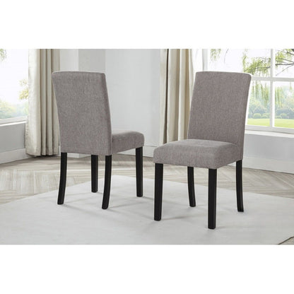 Upholstered Dining Room Kitchen Side Chairs (Set of 2) - Black / Gray