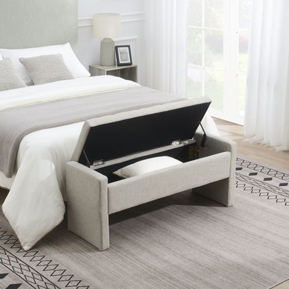 Modern Upholstered Large Bed End Bench With Storage