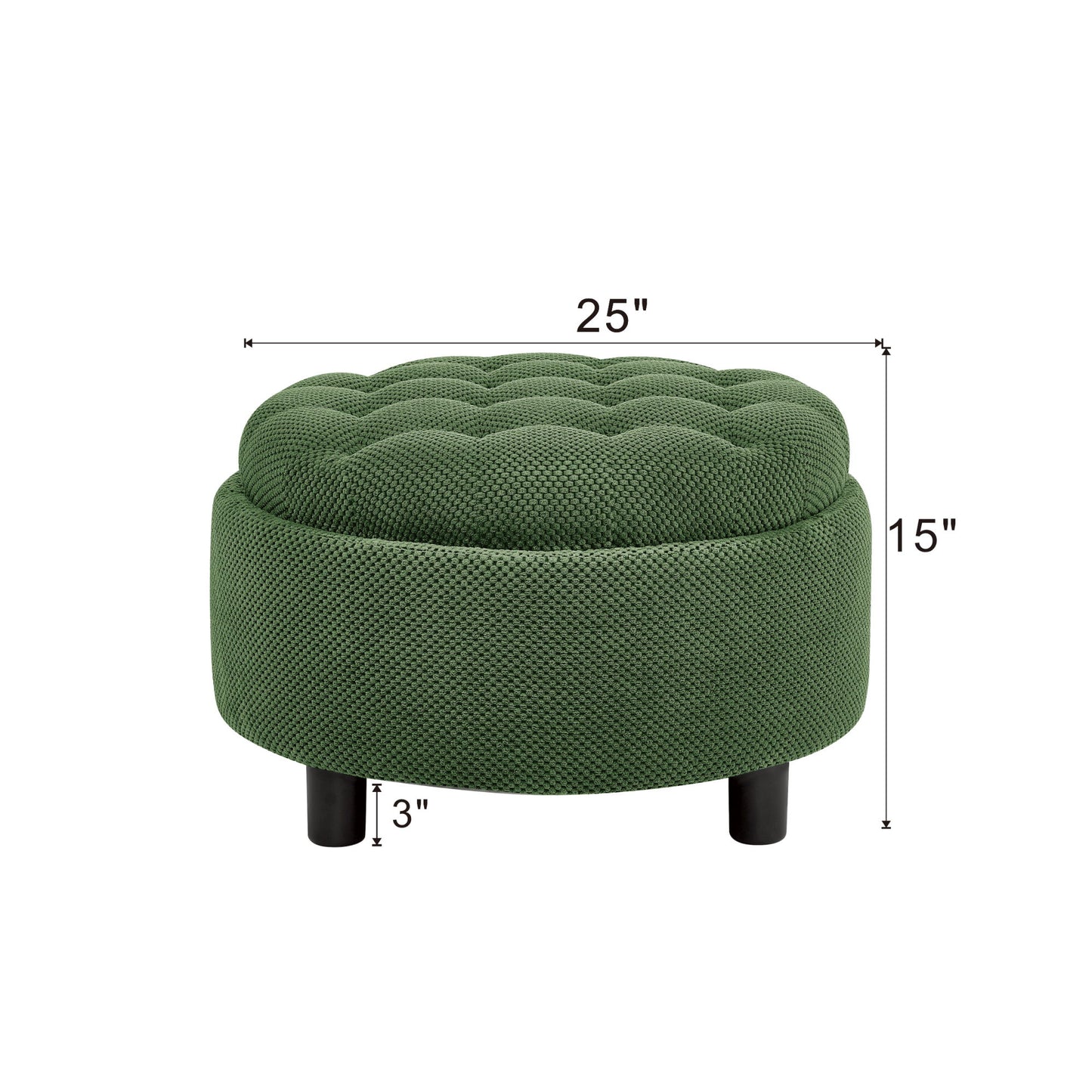 Storage Round Footstool Table Ottoman
