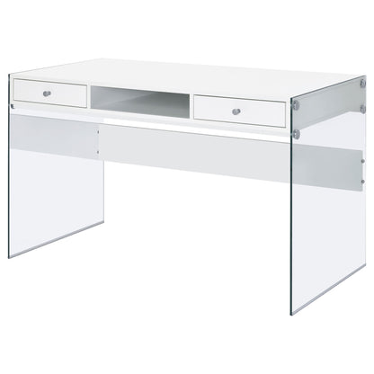 Barretta - 2 Drawer Writing Desk - Gloss White