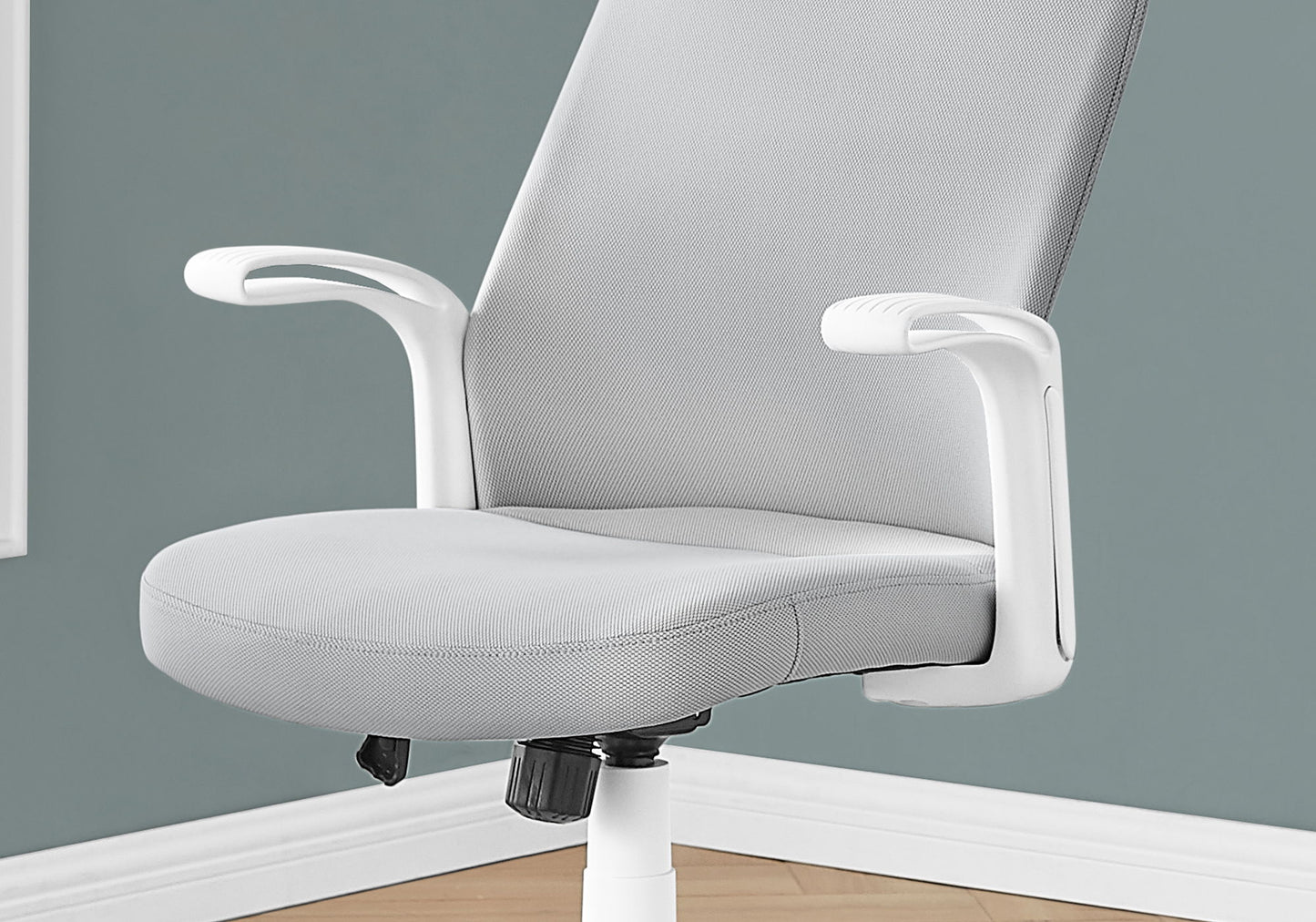 Office Chair, Adjustable Height, Swivel, Ergonomic, Armrests, Contemporary And Modern - White