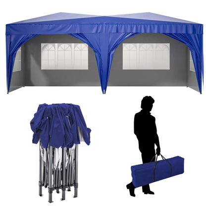 Pop Up Canopy Outdoor Portable Party Folding Tent With 6 Removable Sidewalls + Carry Bag + 6 Pieces Weight Bag