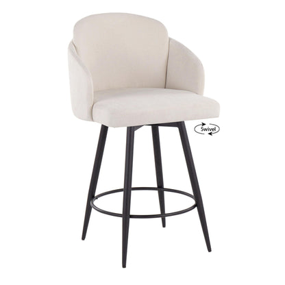 Dahlia - Contemporary Fixed Height Counter Stool With Round Footrest (Set of 2)