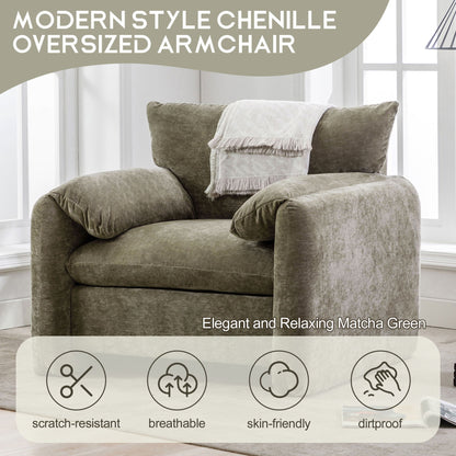 Modern Style Chenille Oversized Armchair Accent Chair Single Sofa Lounge Chair For Living Room, Bedroom