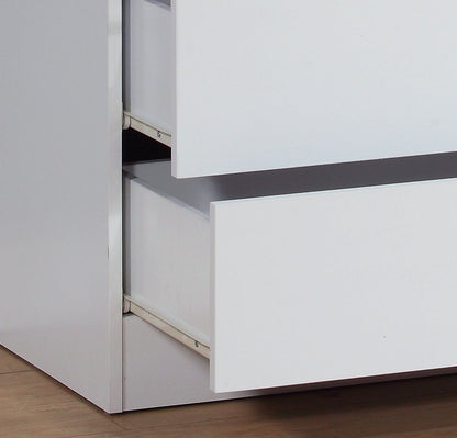 5 Drawer Chest Metal Handles Locking Top Drawer Metal Glide Rails Melamine Laminate
