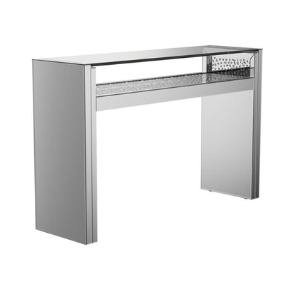 Edna - Mirrored Acrylic Console Table LED Lighting - Silver