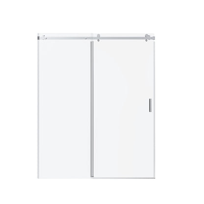 Frameless Single Sliding Shower Door, Sgcc Tempered Glass, Reversible