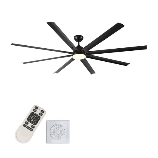 Super Large Black Ceiling Fan With Remote Control - Black