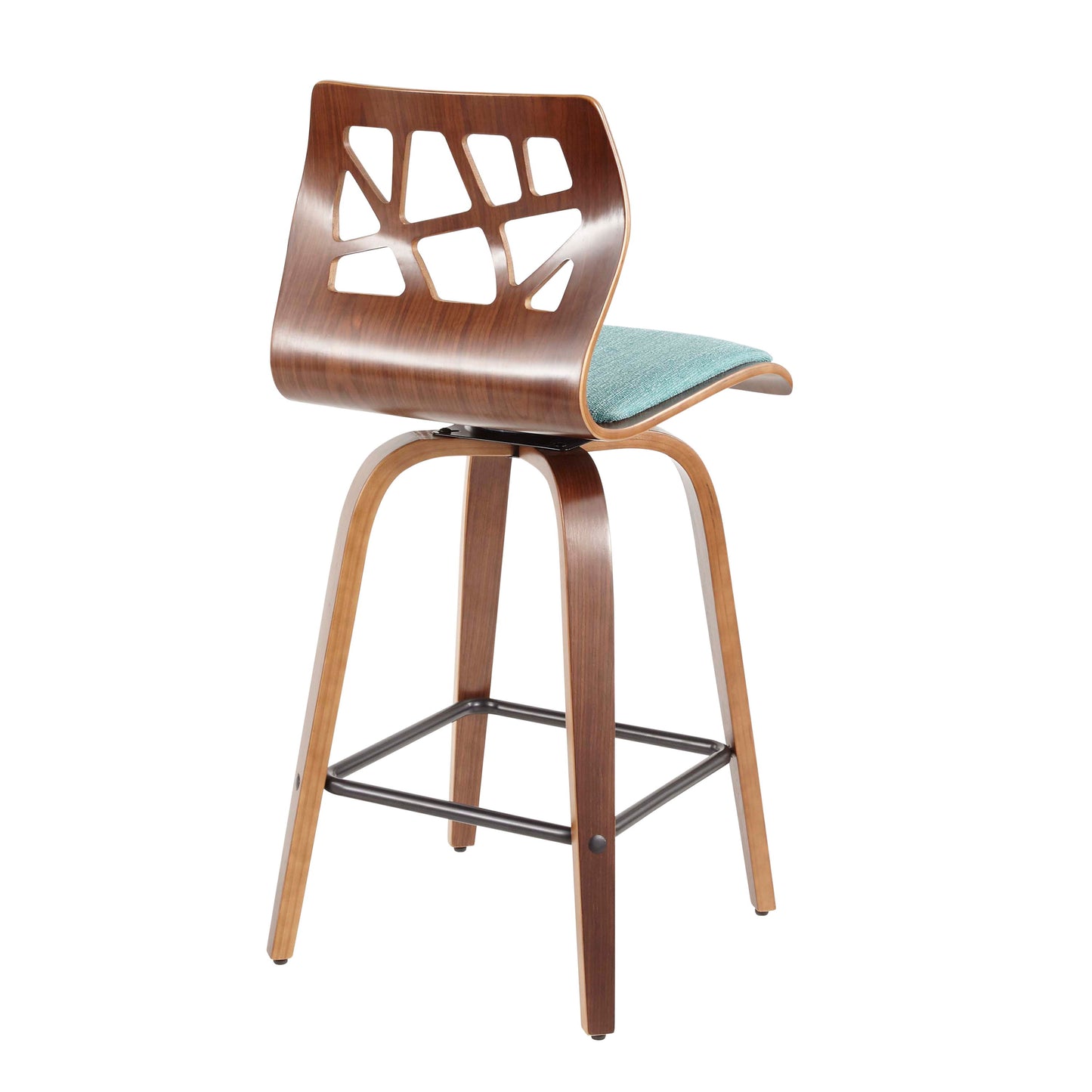 Folia - Mid Century Modern Fixed Height Counter Stool With Swivel (Set of 2)