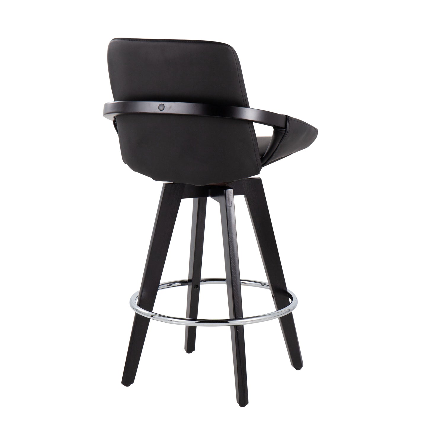 Cosmo - Contemporary Fixed Height Counter Stool With Swivel And Round Footrest (Set of 2)