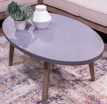 Francis Beach - Oval Cocktail Table - Natural / Gray