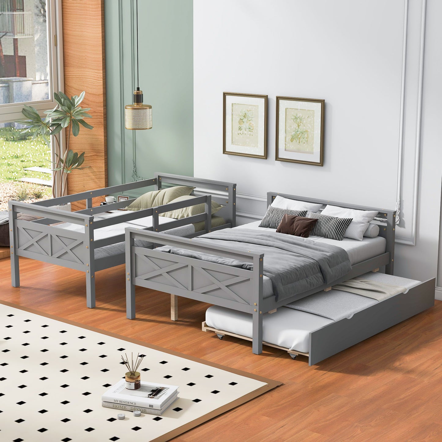 Bunk Bed With Ladder And Safety Guardrail