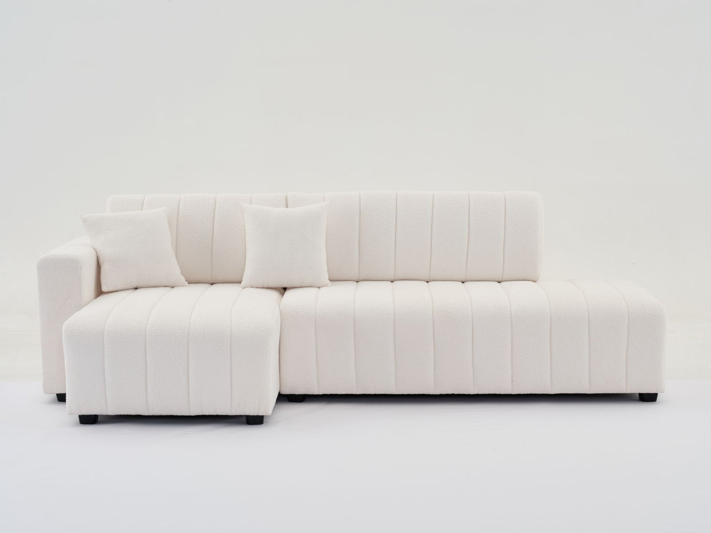 Jessica - Lamb Wool Sectional Sofa With Chaise, Versatile Configuration