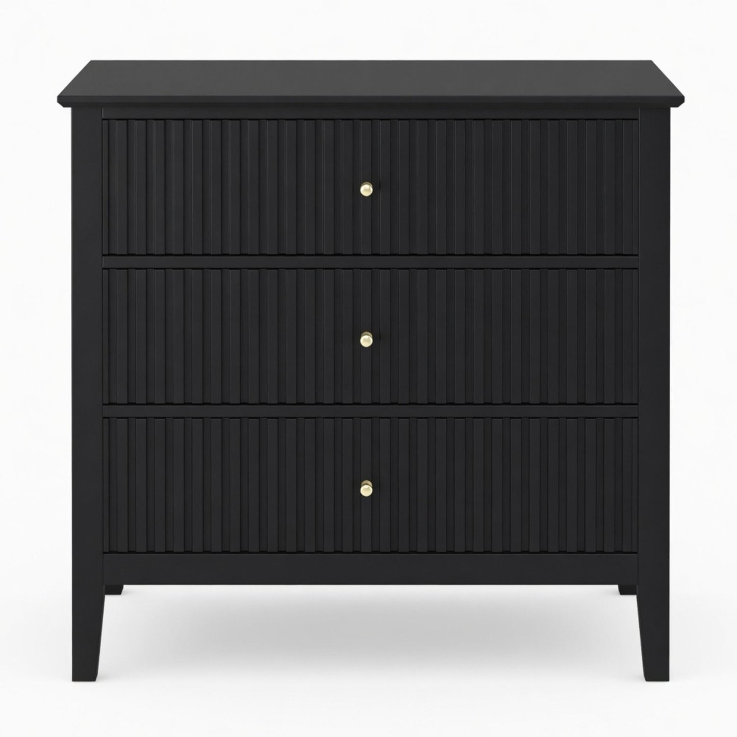 Fluted 3 Drawer Nightstand With Soft Close Slides