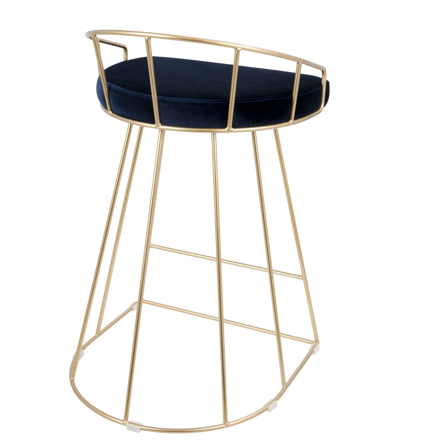 Canary - Contemporary / Glam Counter Stool (Set of 2) - Gold / Blue