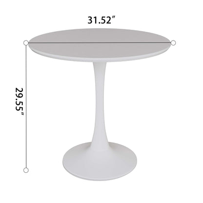 Round Dining Table Set With Tulip Design And 2 Chairs