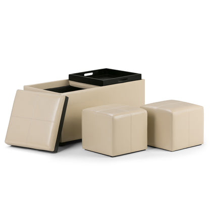 Avalon - 5 Piece Storage Ottoman, Contemporary